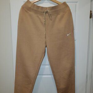 Women's Beige Nike High-Waisted Sweatpants Phoenix Size LG
